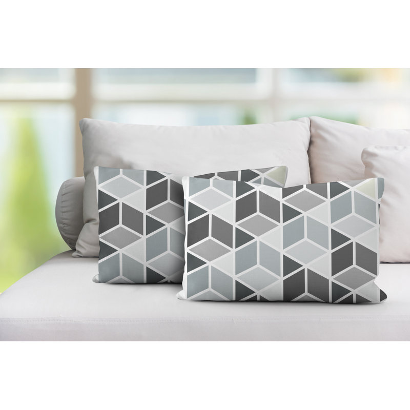 Coussin cubique intérieur / extérieur Cubana, Gris