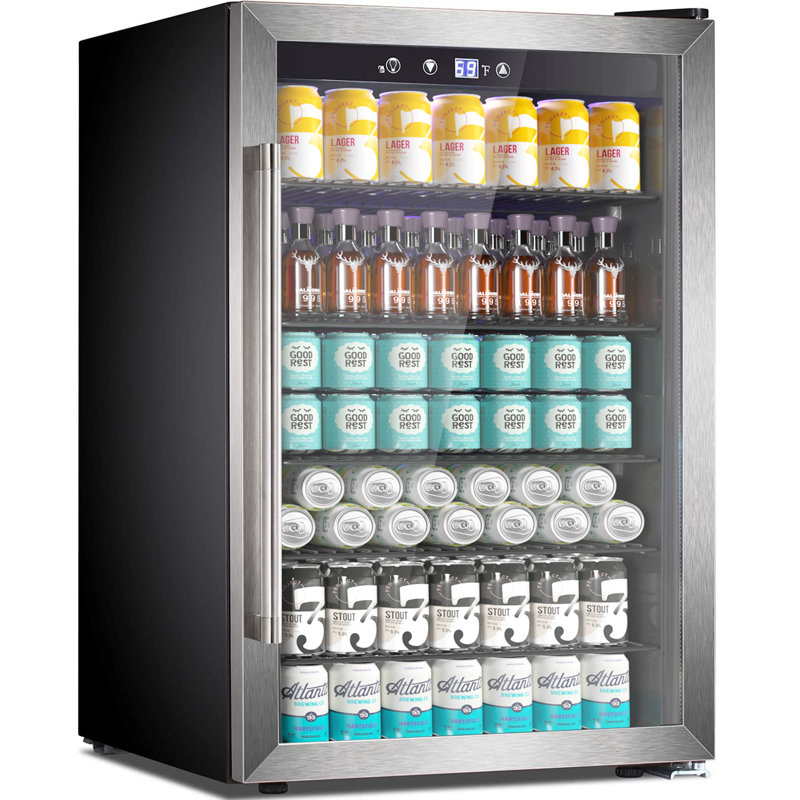 Antarctic Star 20.3"W 4.4 Cu.ft Mini Fridge Beverage Cooler, 37 Bottle/145 Can Capacity, Touch Button, 32°F-61°F, Low Noise <38dB, LED Light, Removable Shelves