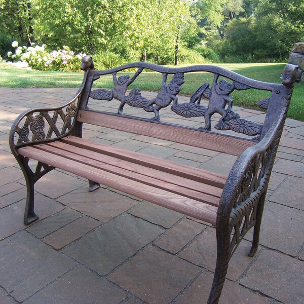 August Grove® Ditmas Metal/Solid Wood Outdoor Bench | Wayfair