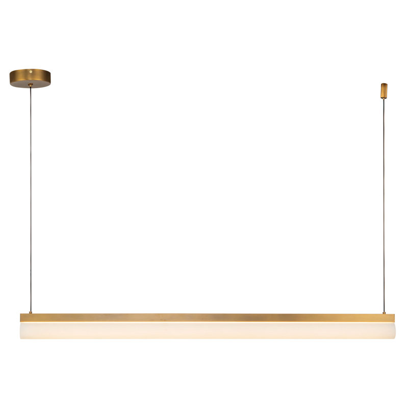 Nio 45-in Black dimmable LED Linear Pendant, Antique Brass