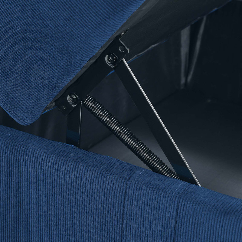 Accoudoir carré en velours 112,6 po Rozanne
