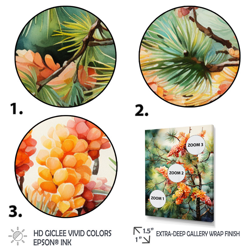 «Pine Tree Autumn Symphony I» sur toile, H 40 po x l 30 po x P 1,5 po, Cadre flottant noir