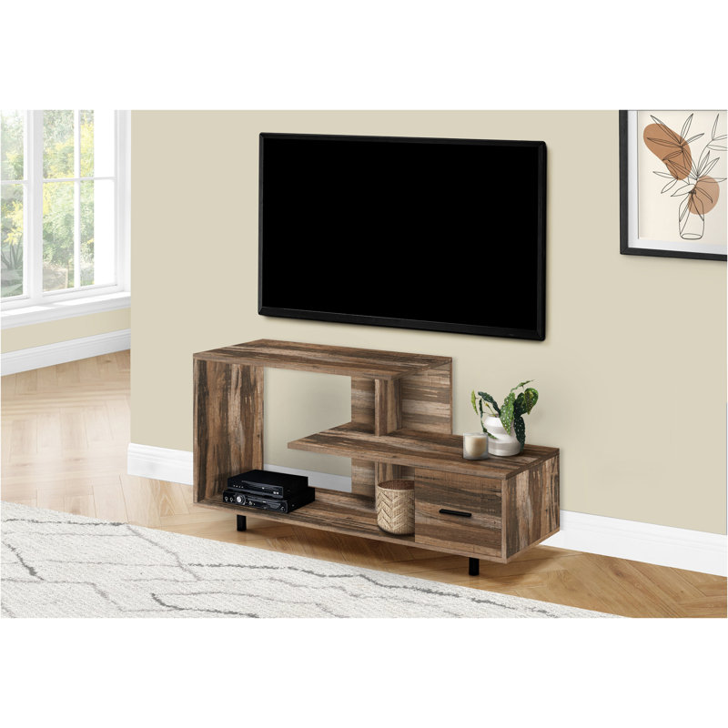 Medium Brown Reclaimed Wood TV Stand with Storage Drawer