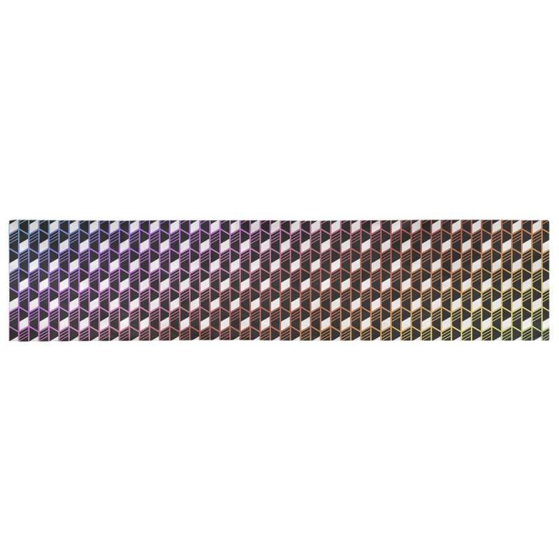 Chemin de table géométrique Avicia, 72 po x 16 po, Polyester, Arc-en-ciel