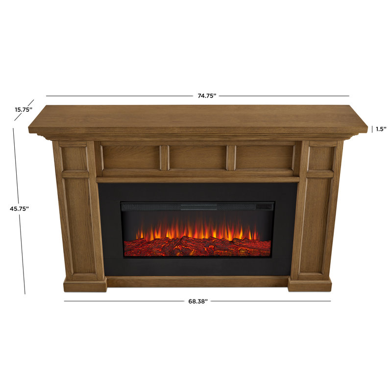 Alcott 75" Landscape Electric Fireplace by Real Flame, White, Standard