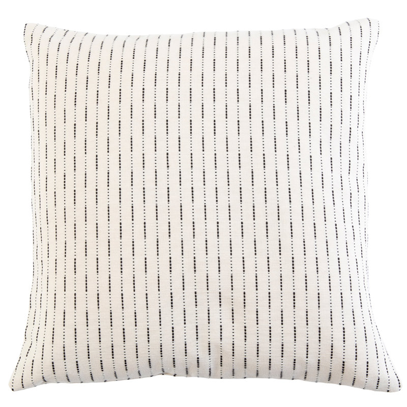 Trinity Pillow Sham Cotton Striped Sham, White, Queen