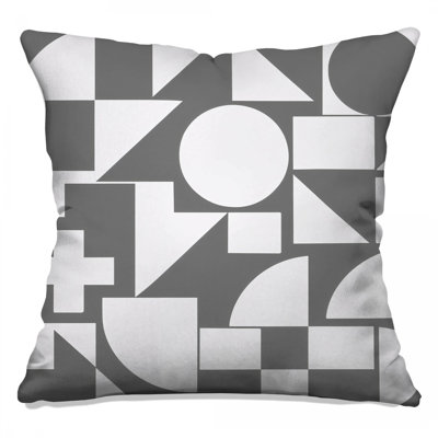 Gray Geometric Shapes Double Sided Throw Pillows