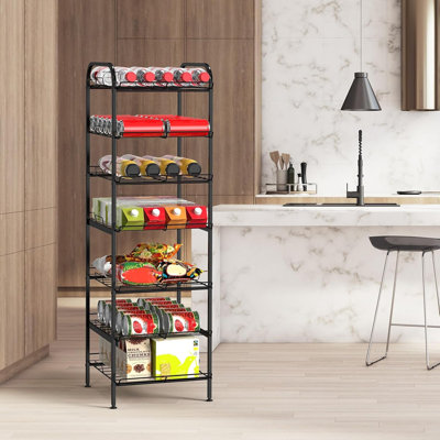Water Bottle Organizer 7 Tier Freestanding Water Bottle Storage Organizer Metal Bottle Rack Holder Stand Shelf For Kitchen Pantry Food Storage