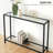 Vonte 39.4" Glass Console Table Gold Metal Frame-91059464