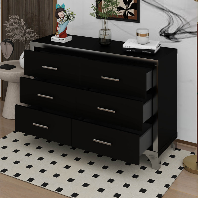 Commodes de commode, meubles de chambre à coucher modernes, Noir