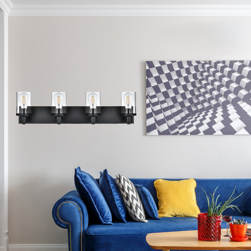  Matte Black Wall Sconces For Bathroom, Modern Vanity Light Fixtures Over Mirror, Bathroom Light Fixtures With Clear Glass Shade, E26 Wall Sconces For Living Room, Hallway