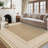 Modern Neutral Bordered Area Rugs, Flaxen 10'X13' Soft Washable Non Slip Solid Geometric Large Throw Carpet for Living Room Bedroom Dining Nursery Apartment Dorm Office Farmhouse Home Decor-701094705