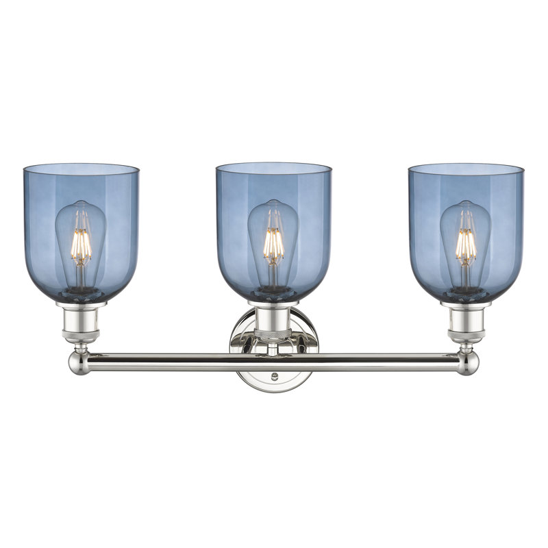 Allysson 3 - Light Dimmable Vanity Light, Princess Blue, Polished Nickel