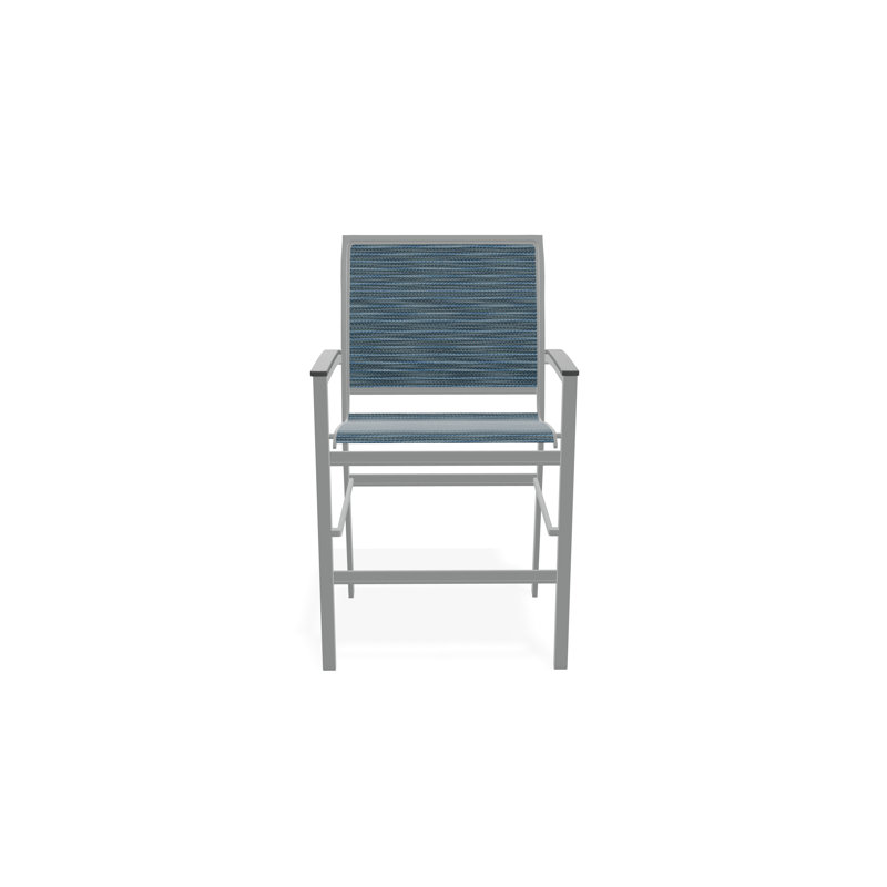 Bazza Aluminum Outdoor 26'' Counter Stool, Graphite, Nimbus Ocean