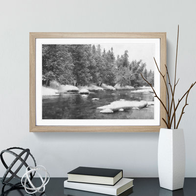 Winter Forest and Lake - Picture Frame Painting