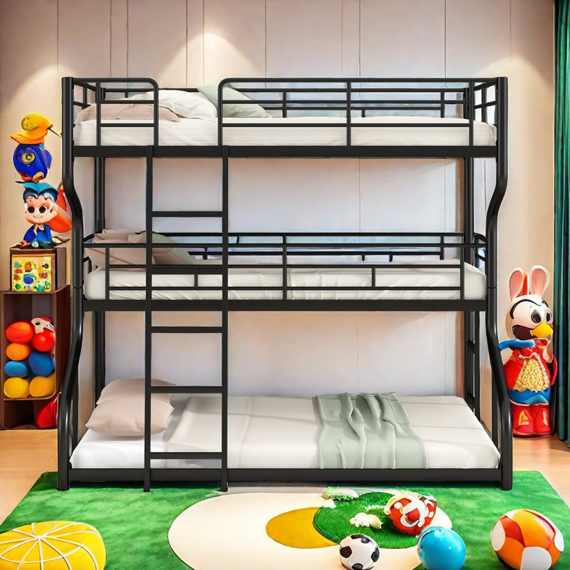 Lit superposé pour enfants Anaise, Noir