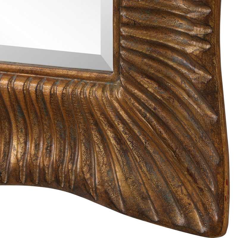 Birch Lane™ Caterina Scalloped Antique Gold Mirror