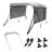 3 Bow Bimini Top Boat Cover, Detachable Mesh Sidewalls, 600D Polyester Canopy with 1" Aluminum Alloy Frame, Includes Storage Boot, 2 Support Poles, 2 Straps, 6'L x 46"H x 61"-66"W, Light Grey-109749846