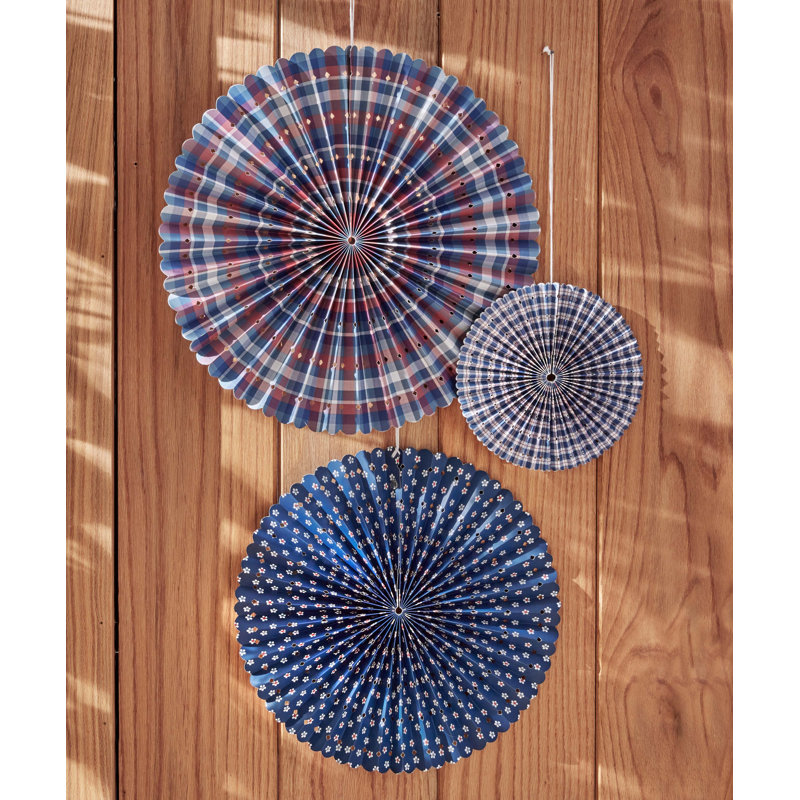 Paper Fan Decor S/3
