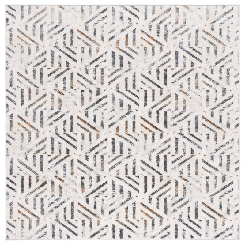 Aleida 100 Performance Abstract Rug, Square 6'7"