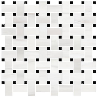Bianco Dolomite 12" x 12" Marble Basketweave Mosaic Tile