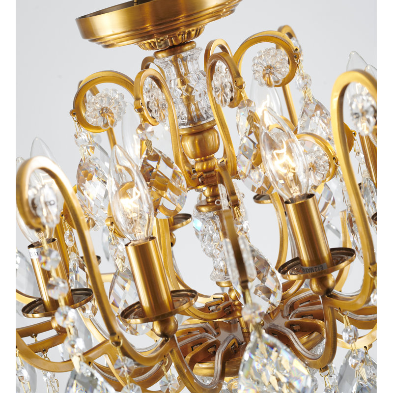 Beanca 8-Light Chandelier With Crystal Accents, Antique Brass