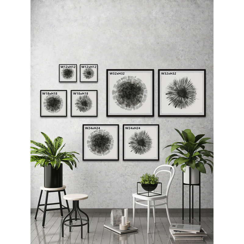 "Stitches & Fireworks" par Marmont Hill - ensemble de 2 peintures encadrées, H 18 po x l 18 po x P 1,5 po