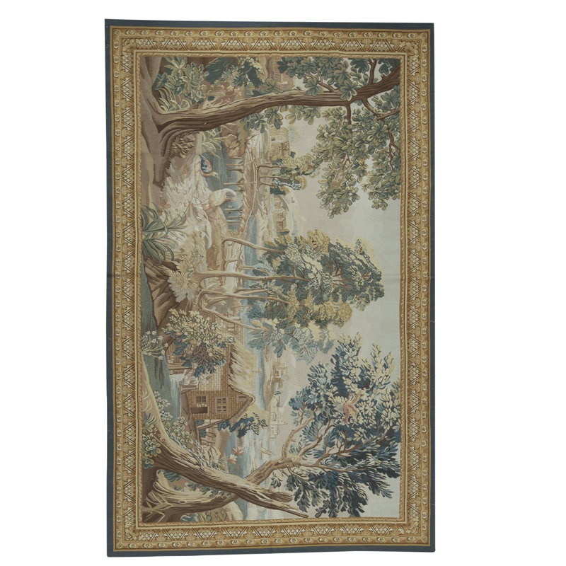 Tapis ivoire et brun noué à la main de haute qualité