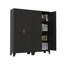 Armoire de rangement en métal noir avec 2 portes galbées et tablettes réglables pour la chambre à coucher et le salon-520969326