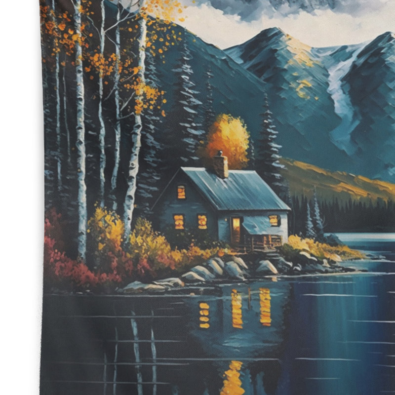 Tapisserie en polyester avec des punaises, H 32 po x l 39 po
