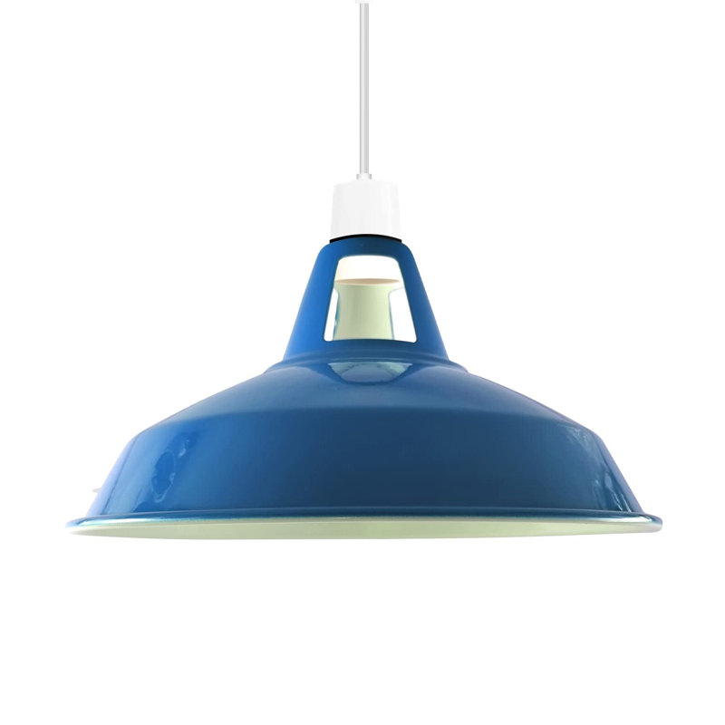 16cm H Metal Lamp Shade in Blue