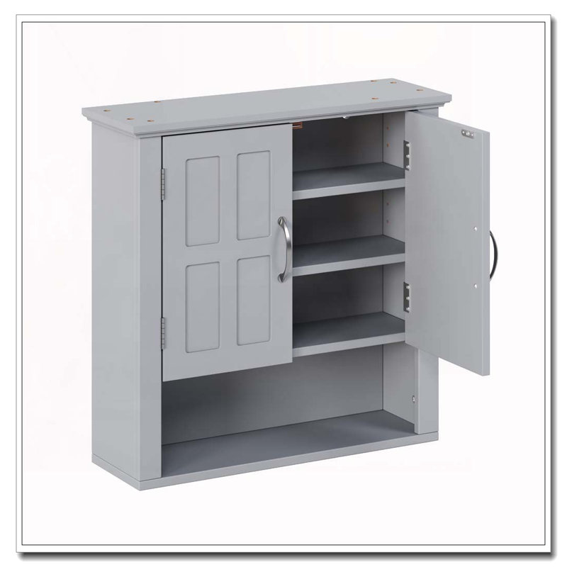 Bathroom Storage Cabinet, Gray-Wall Storage-two doors