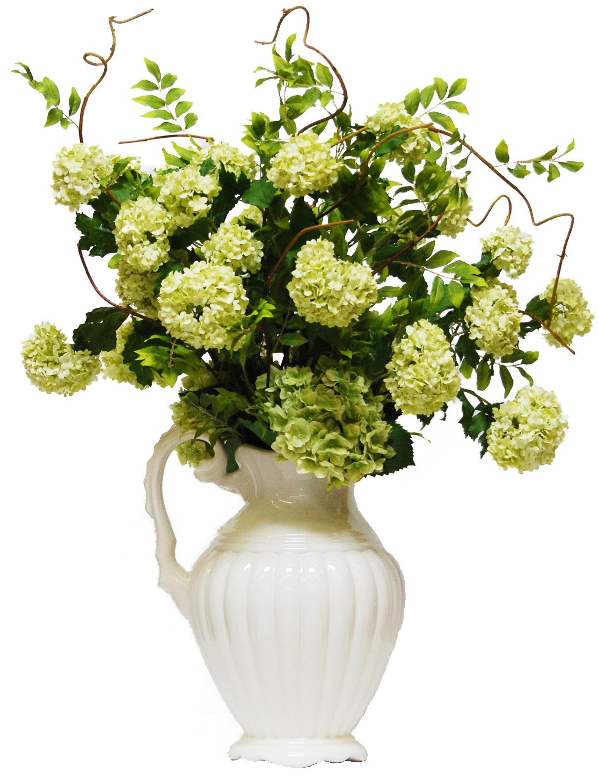 Winward Silks SNOWBALL HYDRANGEA IN APITCHER Birch Lane