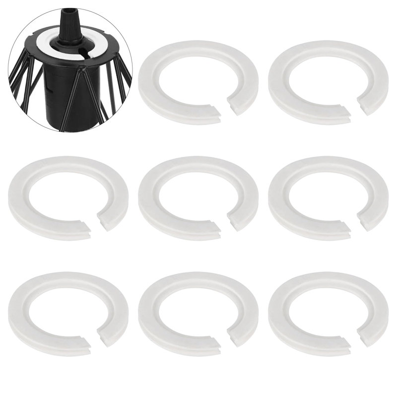 E26 to E14 Lamp Shade Adapter Ring, 6 Pack Screw Lampshade Reducer Washer E26 Lamp Rings, 44mm to 28mm Lampshade Converter Ring Plastic Light Shade Replacement Pack 8