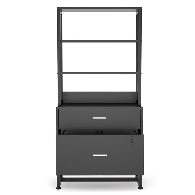Grigorii 29.52'' Wide 2 -Drawer File Cabinet, Black