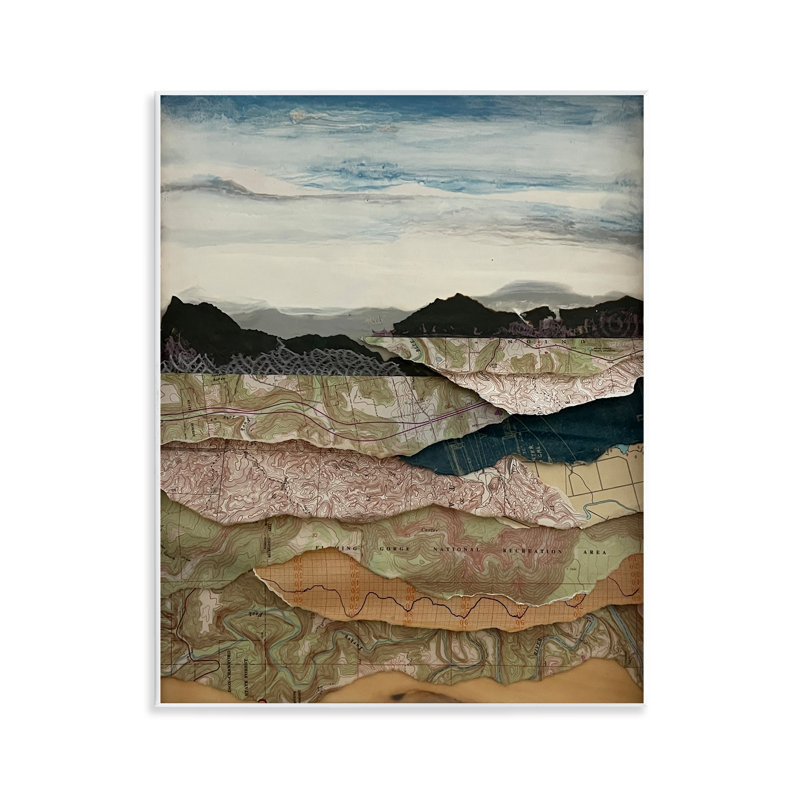 «Map Collages Mountains Landscape Wall Art» par Stacy Gresell