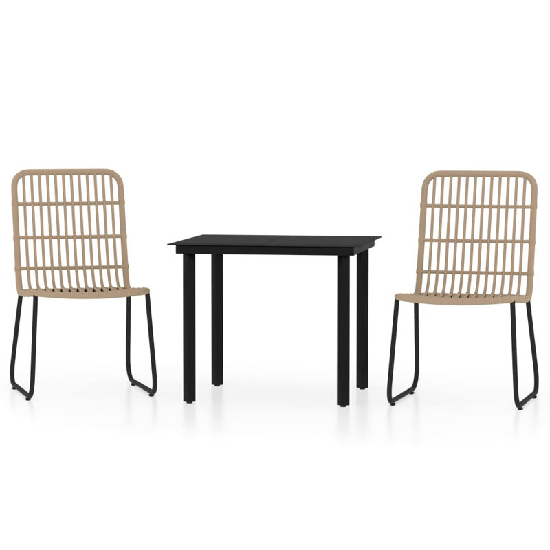 Janashia 2 - Person Patio Dining Set with Square Table, Beige
