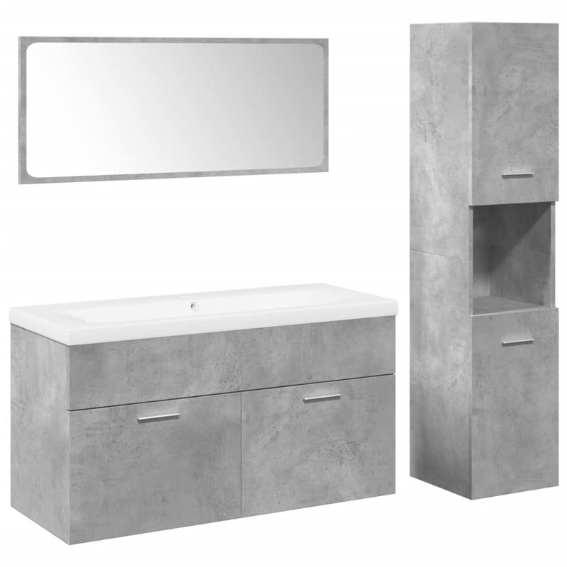 Anaiyah Bathroom Furniture Suite, Concrete Grey