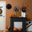 3 tiges d'Halloween artificielles avec citrouilles et feuilles d'érable noires