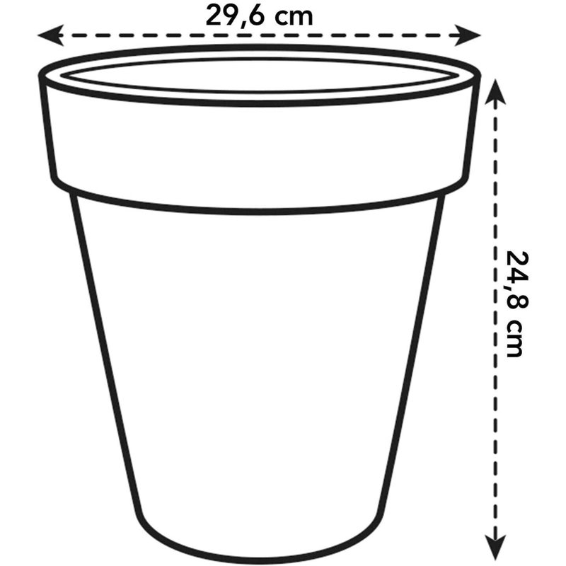 Pot Planter, White, 25cm H x 30cm W x 30cm D