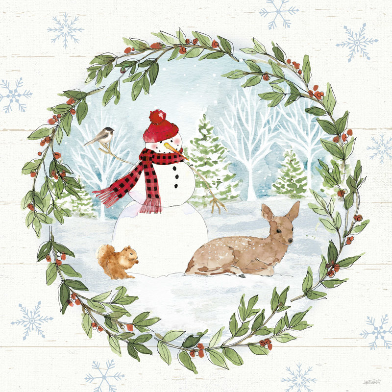«Holiday Vignette IV» par Anne Tavoletti - reproduction sur toile tendue, H 12 po x l 12 po, Non, Toile tendue
