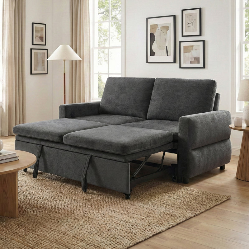 Causeuse convertible ajustable en chenille 62,75 pouces