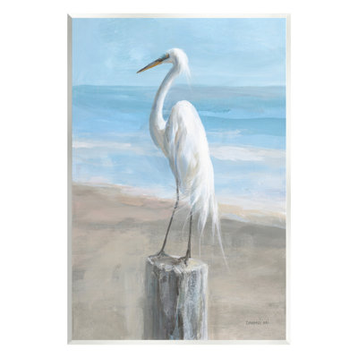 «Stupell Industries Egret Coastal Landscape», art mural sur toile par Danhui Nai