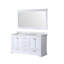 Meuble-lavabo blanc 60 po X P 22 po D, plateau en marbre de Carrare et Miroir