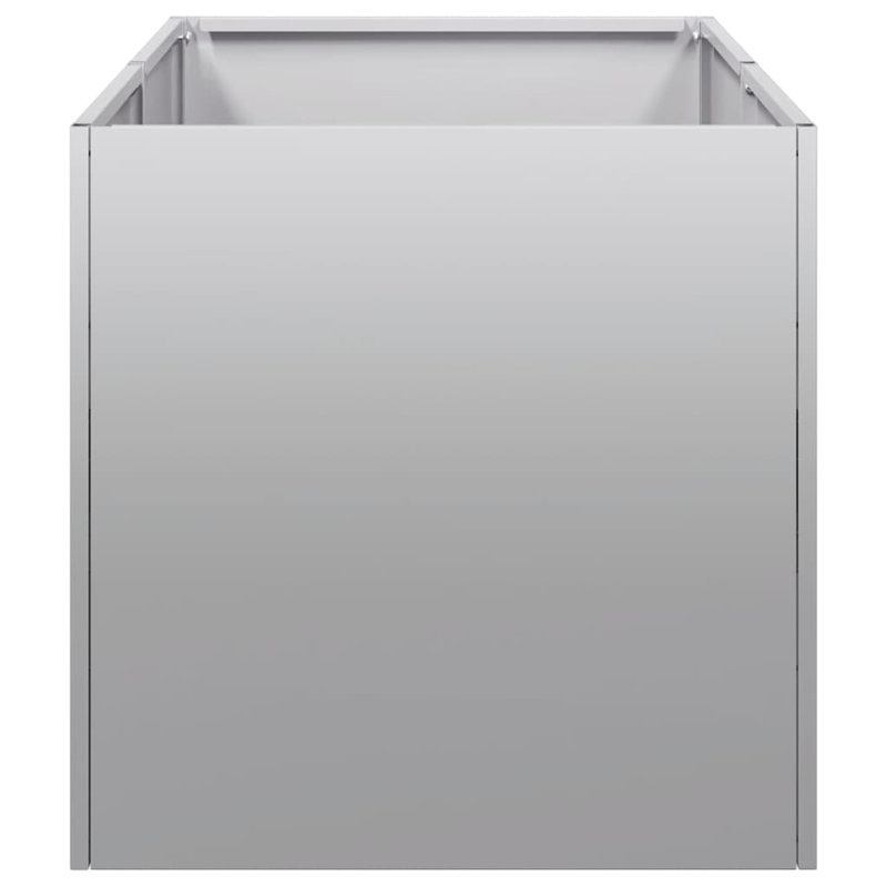 Metal Planter Box, Gray, 15.75" H x 15.75" W x 31.50" D