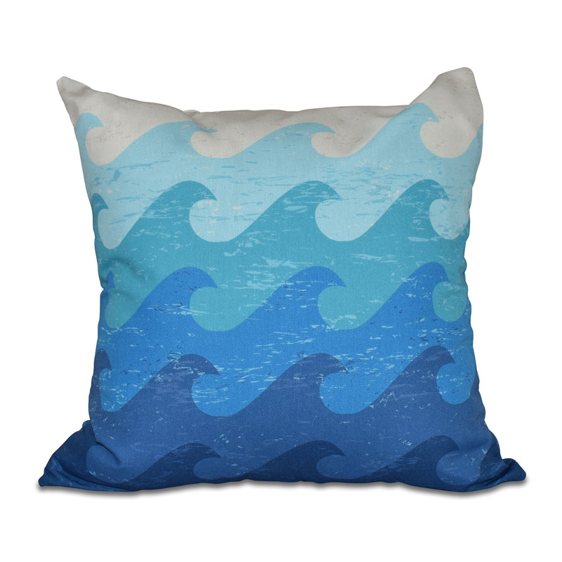 Outdoor Square Pillow Cover & Insert, Blue