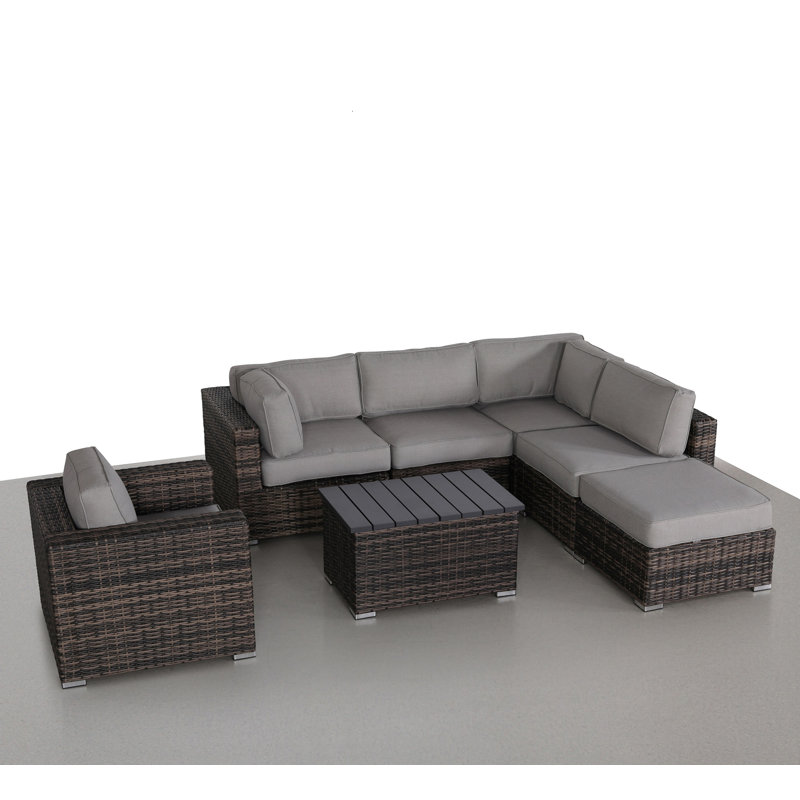 Tien Wicker Fully Assembled 5 - Person Seating Group with Cushions