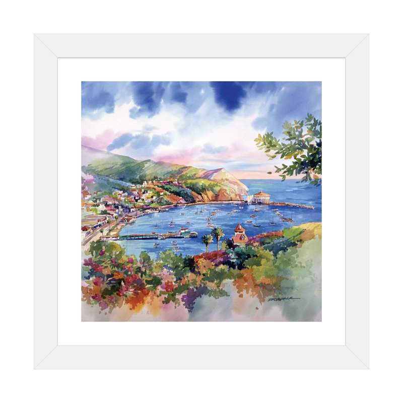 Avalon Catalina par Bill Drysdale - reproduction d'art, Blanc, H 24 po x l 24 po x p 1 po, Papier encadré blanc