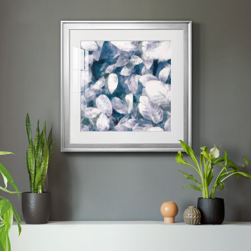 4_Impression sur mesure I-Premium Geo Gems - prête à être accrochée, Papier avec cadre argenté, Blanc