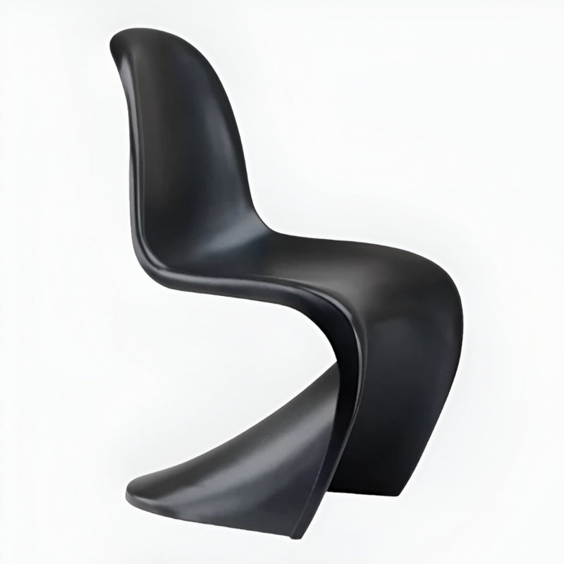 Chaise pour enfant en plastique Momo, Noir